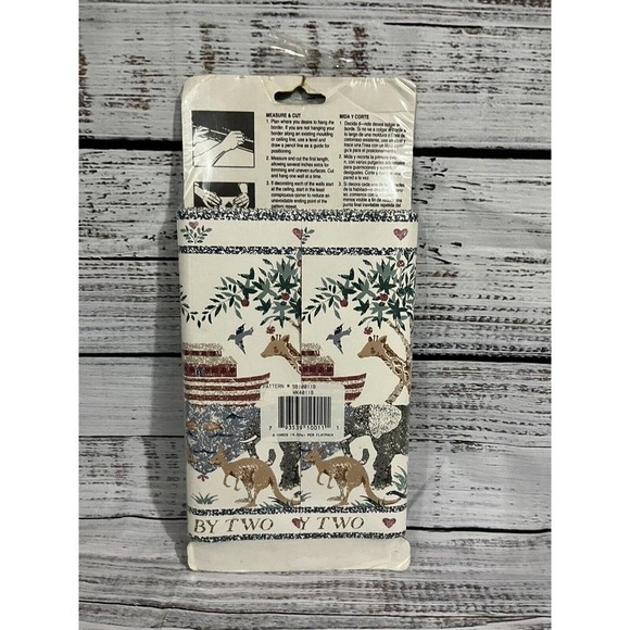 Two by Two Noah's Ark Expressions Wallpaper Boarder 5 yards Elephant Giraffe - Picture 6 of 8